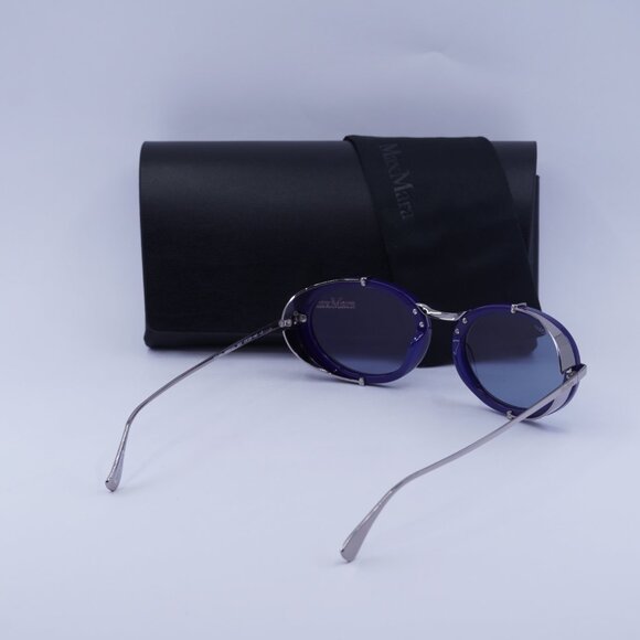 MaxMara SELMA MM0103 90X Oval Sunglasses - Blue/Silver/Blue - Picture 11 of 11